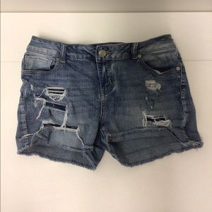 Denim Raw Hem Shorts